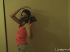 Innocent teen displays her beautiful body on camera