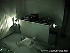 Hidden camera caught one kinky chick sucking cock after party