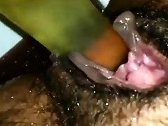 Hairy pussy bate while in public bathroom