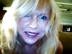 Desperate blonde cougar is looking for young man on webcam