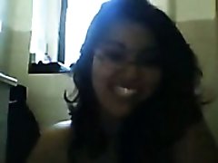 Nerdy Latina chubby webcam nympho flashed her huge saggy boobies