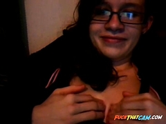 Nerdy Teen Plays With Tits On Skype