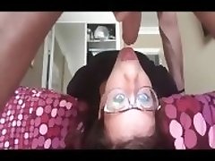 Horny nerd girl asks me to fuck her mouth until I cum