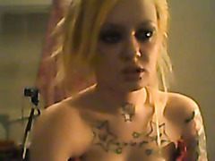 Blonde teen jerking a cock on webcam