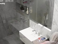 Sexy black amateur caught taking a shower on hidden cam