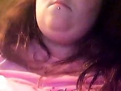 Skanky webcam fattie strokes on her huge natural titties