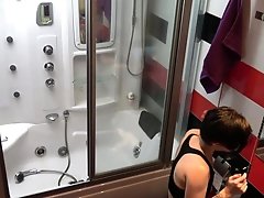 A video of my exgirl showering naked in the bathroom