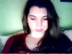 My kinky girlfriend loves to stroke her pussy on webcam