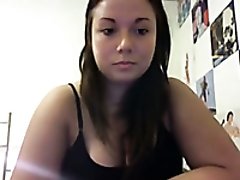 A bit bored kinky amateur webcam brunette girlie showed off her cleverage