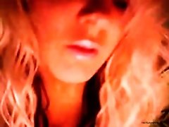 Skanky and slutty blonde girl in pink lingerie on webcam