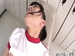 Oriental Aika Hoshino is masturbating in front of the camera