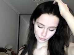 Beautiful teen brunette Jessica Sinn masturbates