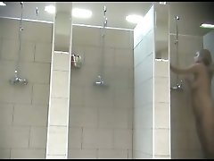 Spying on my chubby neighbor in the shower room with my hidden camera