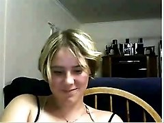 Boring German blondie demonstrates her boob with poker face