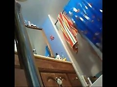 Hidden cam clip with my ex GF looking at herself in the mirror