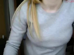 Sexy Blonde Teen Stripping On Cam
