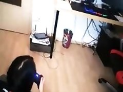 Chubby girl fucked and facialized while playing video games
