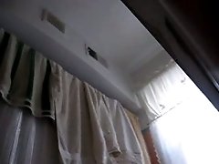 Boyfriend's juicy butt in tiny black thongs on hidden cam video