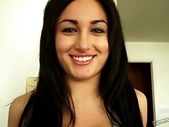 Bonny raven haired hoe with big boobs blows sloppy cock on POV camera