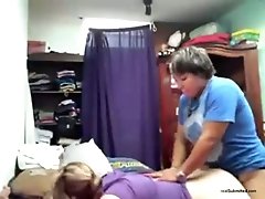 Just a chubby lesbian fucking her friend with a strapon