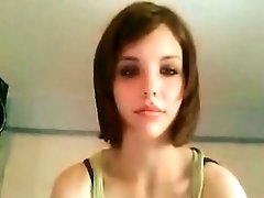 Adorable teen with slim sexy body playing with her pussy on webcam