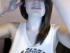 American bitch demonstrates her awesome tits and ass for the webcam