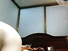 Gorgeous big boobed babe masturbating on webcam with me