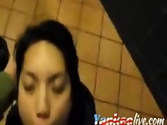 Asian college girl sucks cock