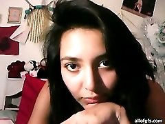 Delightful brunette webcam girl gets topless teasing me with her rack