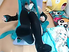 Miku Hatsune a chating and playing