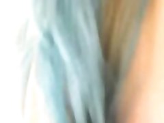 Chubby blonde fingers herself on Webcam