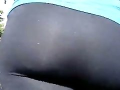 Curvy hottie swaying her big booty gets caught on my hidden cam