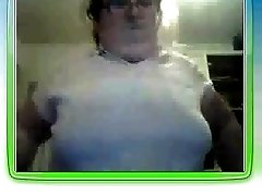 BBW retarded webcam teen shows her pale skin tits for free