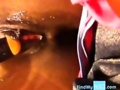 Black pussY leakinG close up 867