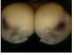 Mysterious webcam bitch fondles her giant milky boobs