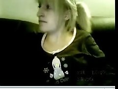 Blonde pregnant girlfriend masturbates on webcam with no shame