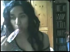 Busty brunette teen from Pakistan shows me her tits on webcam