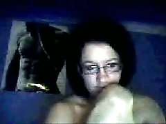 Cute brunette petite wife masturbated on webcam for me