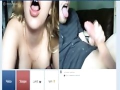 Chatroulette - horny girl helped me cum in my mouth